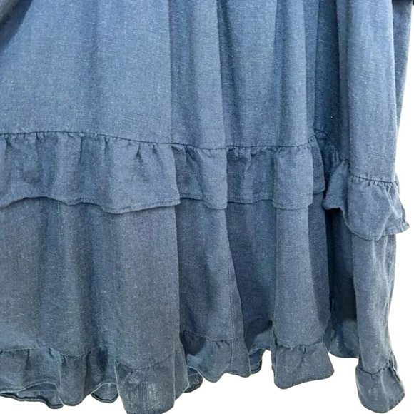 2/$30 Altar’d State Linen Size Medium Mini Dress Ruffled Straps - Picture 5 of 9